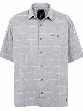 Point Zero Gold Men’s Gray Windowpane Button-Up Shirt 3XT